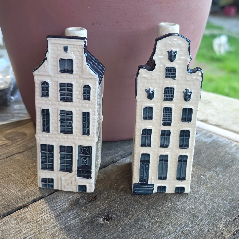 KLM Blue Delft‎ Bols Amsterdam Dutch Canal House Miniatures No 56 & 68 Set of 2